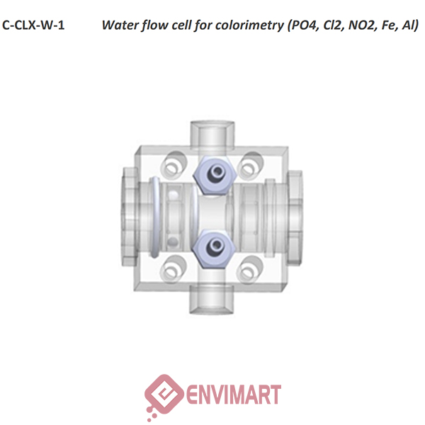 Water flow cell for colorimetry (PO4, Cl2, NO2, Fe, Al) (spare for UV300)