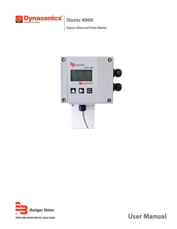 Dynasonics iSonic 4000 Manual_Badger Meter_Open-Channel Flow Meter
