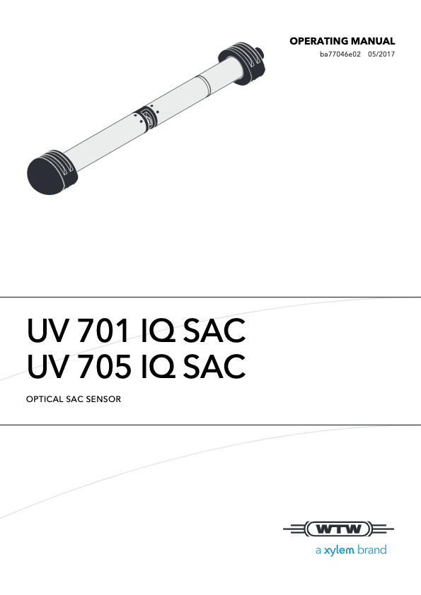 UV 705/701 IQ SAC_WTW_Manual_Optical SAC Sensor