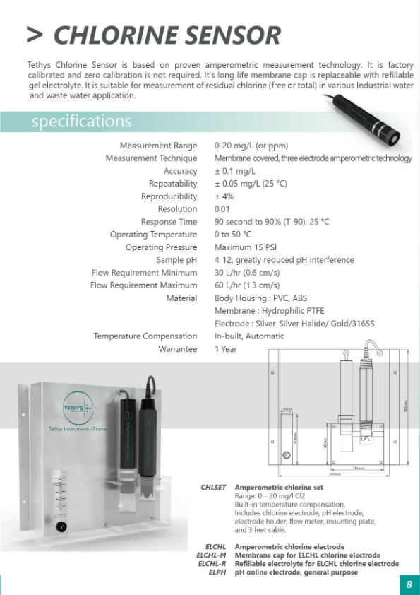 Tethys Chlorine sensor Catalog