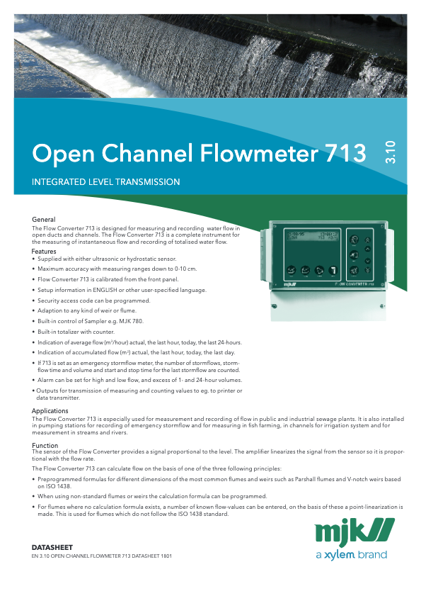 Open Channel Flow Meter 713 (MJK)